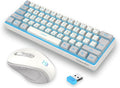 Snpurdiri 2.4G 60% Wireless Gaming Keyboard and Mouse Combo, Grey-White | Include Mini 60% Gaming RGB Backlit Keyboard, Ergonomic Vertical Feel Small Wireless Mouse by Snpurdiri
