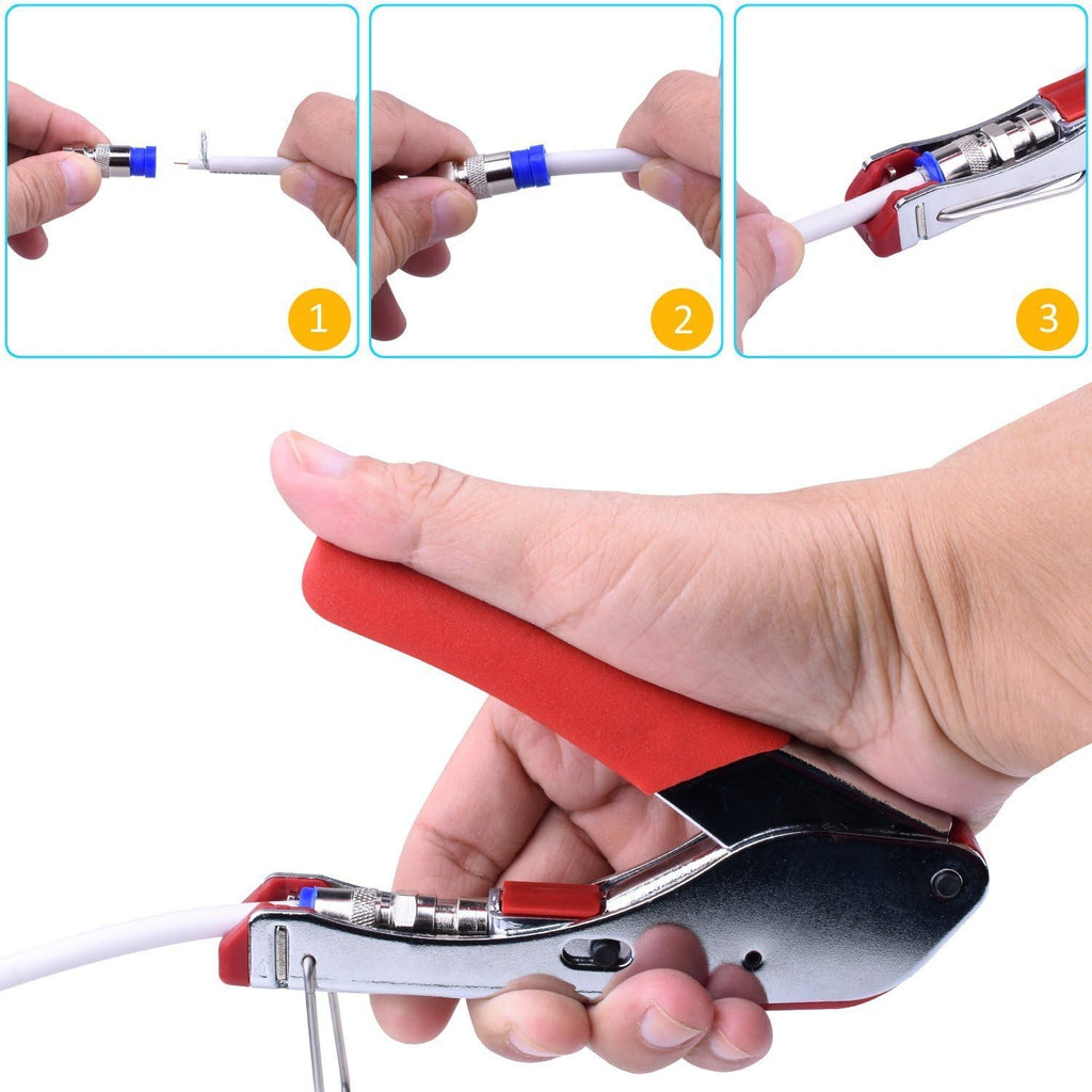 Gaobige Coax Cable Crimper Tool Kit, rg6 rg59 Coaxial Compression Tool - Image 2