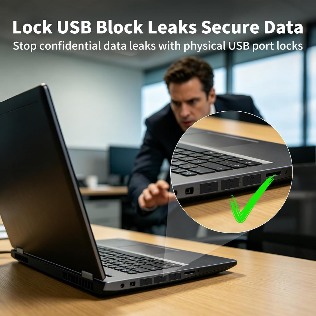 12-Pack USB-A Port Blockers with 1 Key,Removable Physical Security Locks,Anti-Tampering Data Protection for Laptops,PCs & Game Consoles (Yellow) - Image 4