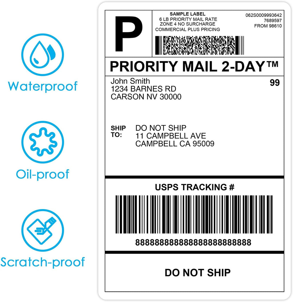 4x6 Thermal Shipping Labels - 500 Pack Fanfold, Direct Thermal Labels - Image 3