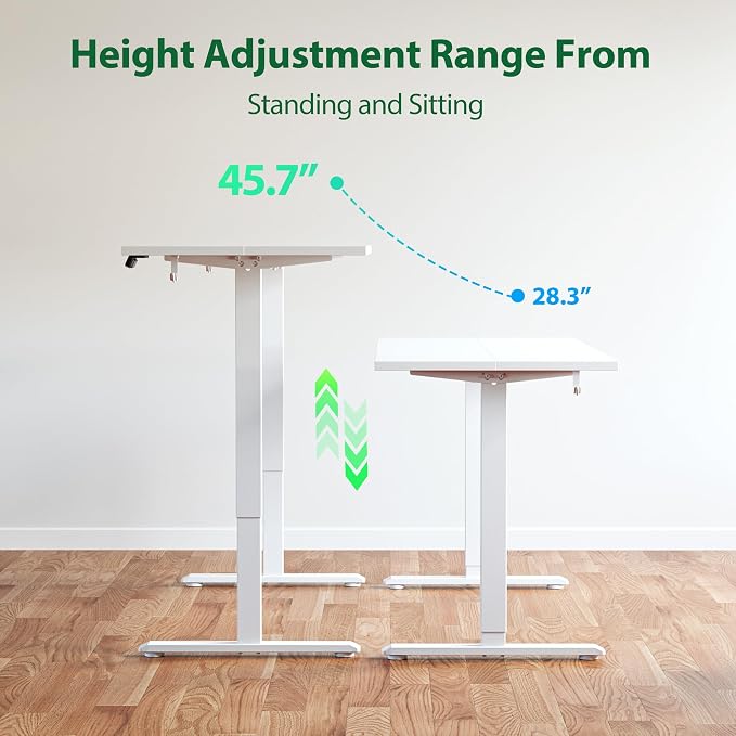 Agilestic Electric Height Adjustable Standing Desk, 63 Inch, White | Smooth Height Adjustment, Memory Presets, Hooks, Stable Steel Frame,154 lbs Capacity, Easy Assembly, Splice Board - Image 9