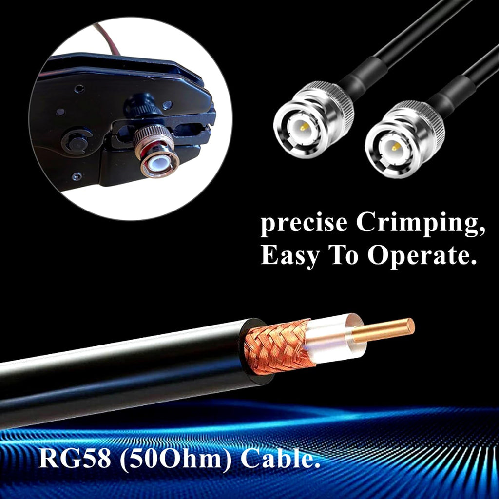 Coaxial Cable Tool Kit, BNC Crimp tool for RG58, RG59, RG62, RG174 - Image 4