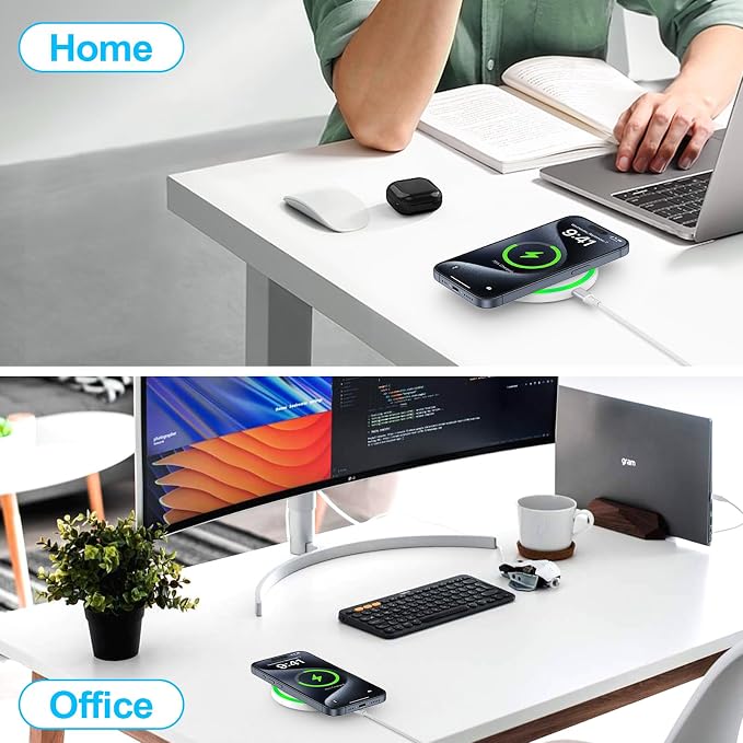 Wireless Charger Fast Charging Pad 15W with 18W Quick Charger Block Cargador Inalambrico Compatible with Samsung Galaxy S25 Edge Ultra S25+ S25 Plus Z Fold 6 Flip 6 5 S24 S24+ S24 S23 FE S22 S21 S20 - Image 6