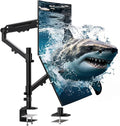 WALI Vertical Dual Monitor Mount for 13-40 inch Screens, up to 26.4 lbs | Stacked Dual Monitor Stand, Full Motion with Tilt, Swivel, Rotation, C-Clamp/Grommet Base, VESA 75/100mm (GSDM002M), Black by WALI