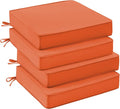 UNIKOME Outdoor Chair Cushions Set of 4, Water Resistant Patio Seat Cushions with Ties for Outdoor Furniture, High-Density Foam, UV & Fade Resistant, Piped Edge – 24" x 24" x 4", Orange by UNIKOME