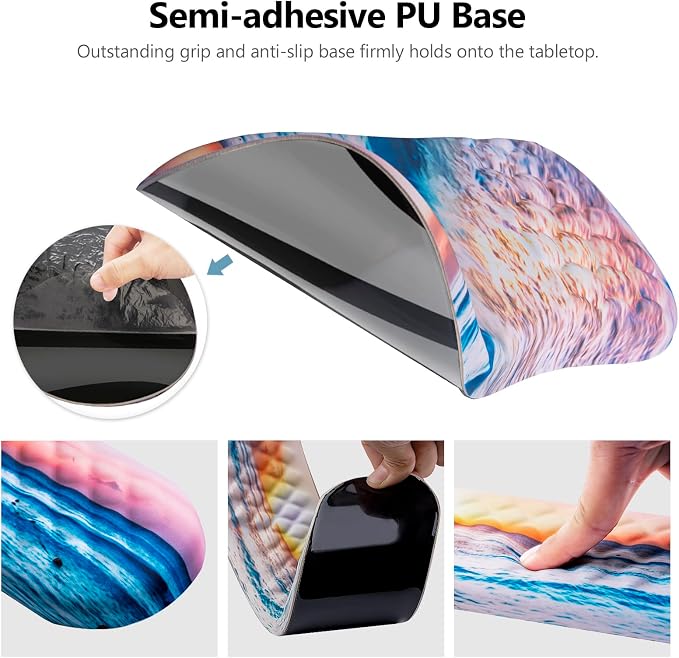Ergonomic Mouse Pad with Wrist Support and Keyboard Wrist Rest Set | Memory Foam Wrist Cushion, Non-Slip PU Base, Massage Design, Relieves Wrist Pressure for Work, Gaming & Office Use - Image 4