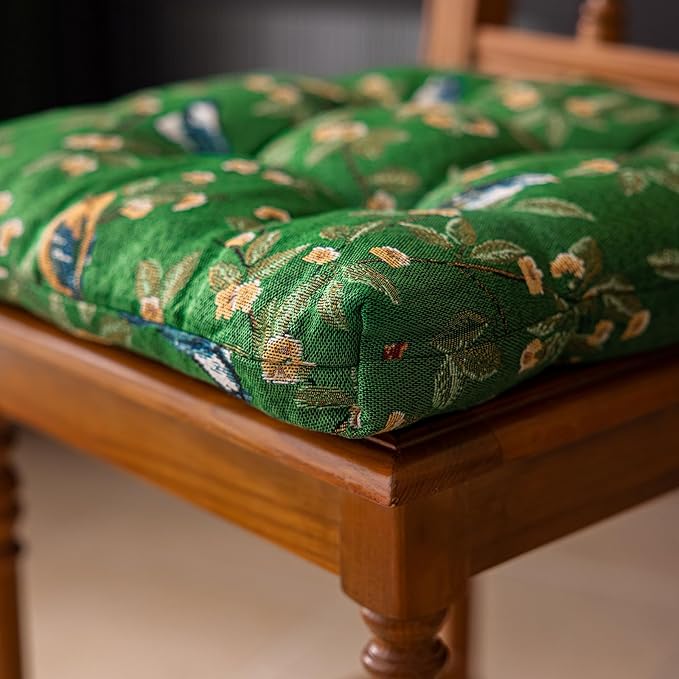 vctops Farmhouse Bird Print Chair Cushions with Ties U-Shaped Soft Comfortable Chair Pads Non Slip Seat Cushions for Indoor Dining Room and Kitchen Chairs(Green,16"x16") - Image 6