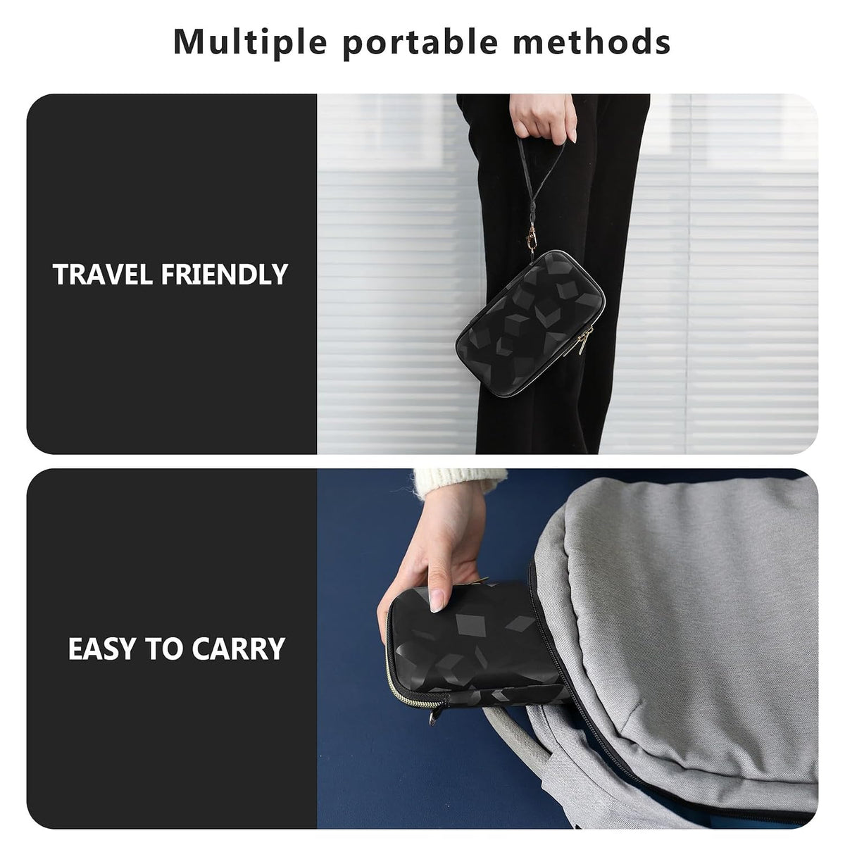 Supmay Hard Carrying Case Compatible with Nintendo DS Lite NDSL, Gameboy Advance Games Storage Holder Travel Bag with Mesh Pocket for USB Charging Cable, Stylus, Earphones, Game Cartridge, Black - Image 6