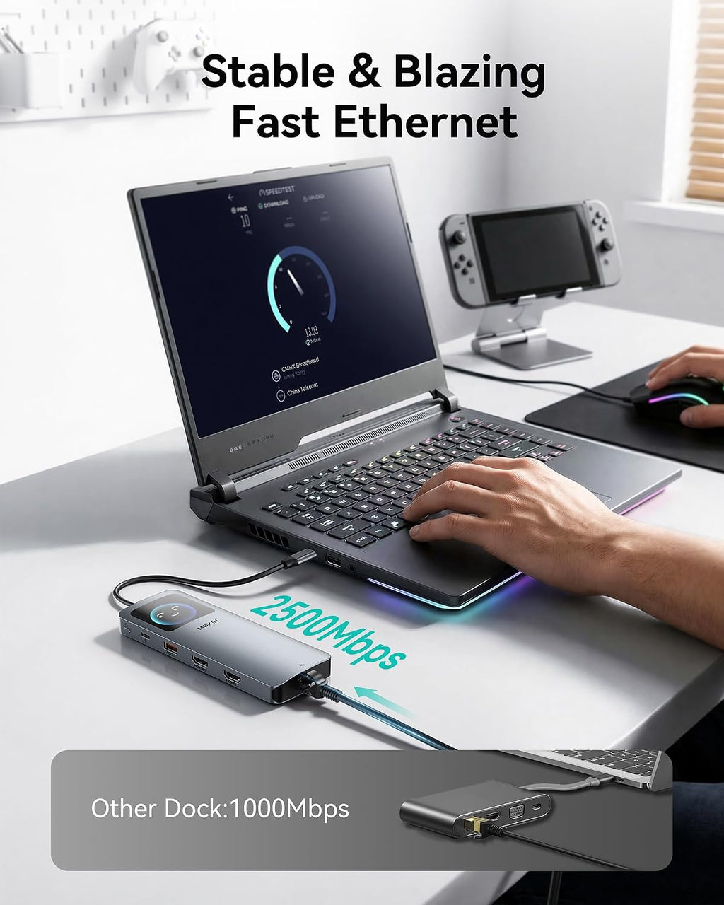 MOKiN LCD USB C Docking Station Dual Monitor,Laptop Docking Station 2 HDMI - Image 7