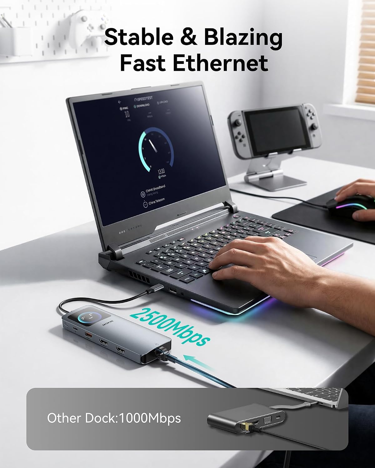 MOKiN LCD USB C Docking Station Dual Monitor,Laptop Docking Station 2 HDMI - Image 7