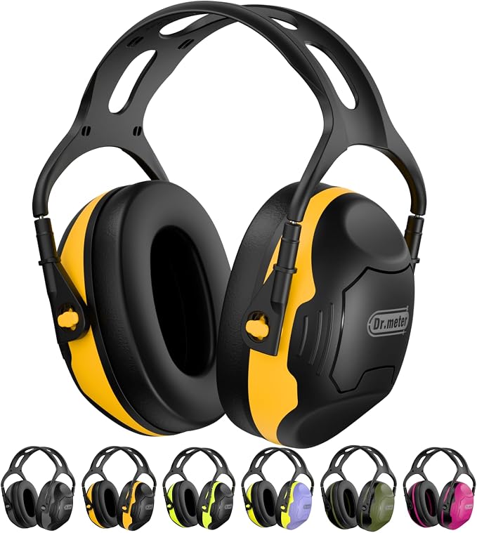 Dr.meter Ear Protection Ear Muffs, C06 Safty Earmuffs for Adults Kids | NRR28dB Noise Cancelling Headphones for Range, Hearing Protection Mowing, Concerts, Monster Jam, Kids Autism Noise Reduction by Drmeter