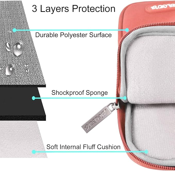 MOSISO Laptop Case 13.3 inch, 13-13.3 inch Laptop Sleeve Bag with Pocket | Compatible with MacBook Air/Pro 13/Pro 14 M5 M4 M3 M2 M1, HP Dell ASUS Lenovo, Polyester Vertical Computer Bag, Coral - Image 3