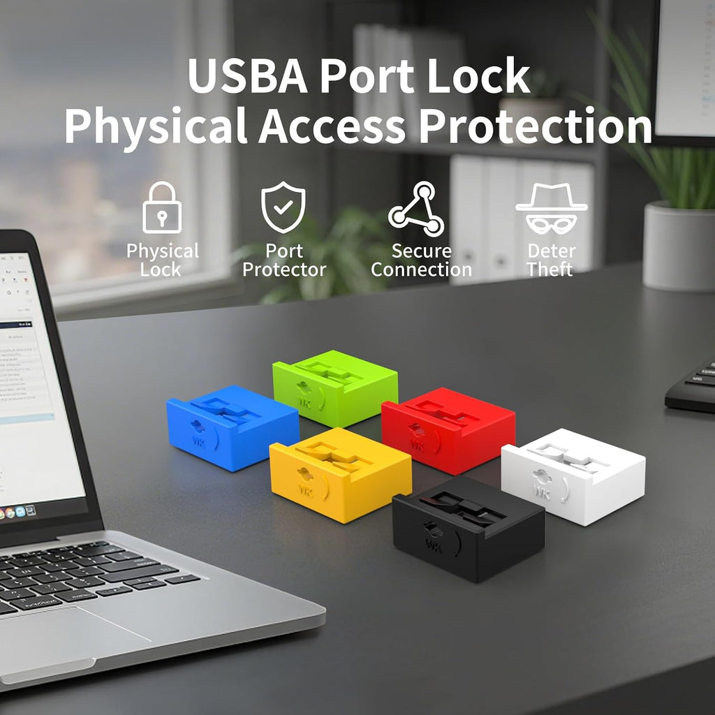 50PCS USB-A Port Blockers with 3 Keys-Removable Type-A Data Protection - Dust & Moisture Resistant Shield for Laptops, PCs, Gaming Devices & Tamper Protection (Black) - Image 6