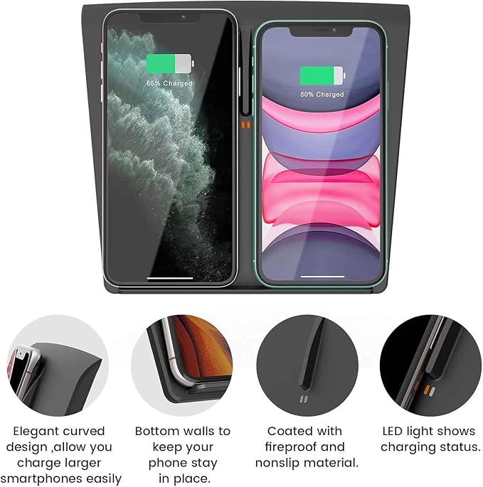 TAPTES Wireless Charger for Tesla Model 3 2020 Version (2017-2020) | Wireless Phone Charging Pad, M3 Accessories, Center Console,Before Jun 2020, for iPhone 17/16/1Pro/12/Enabled Phones - Image 7