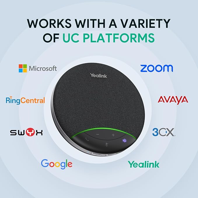 Yealink SP92 Conference Speaker and Microphone with AI Noise Cancellation, 20H Call Time, 13ft Pick-up, 360 Omni Mic 50mm Full-Duplex Speaker, Bluetooth 5.3 USB Speakerphone for Teams - Image 6