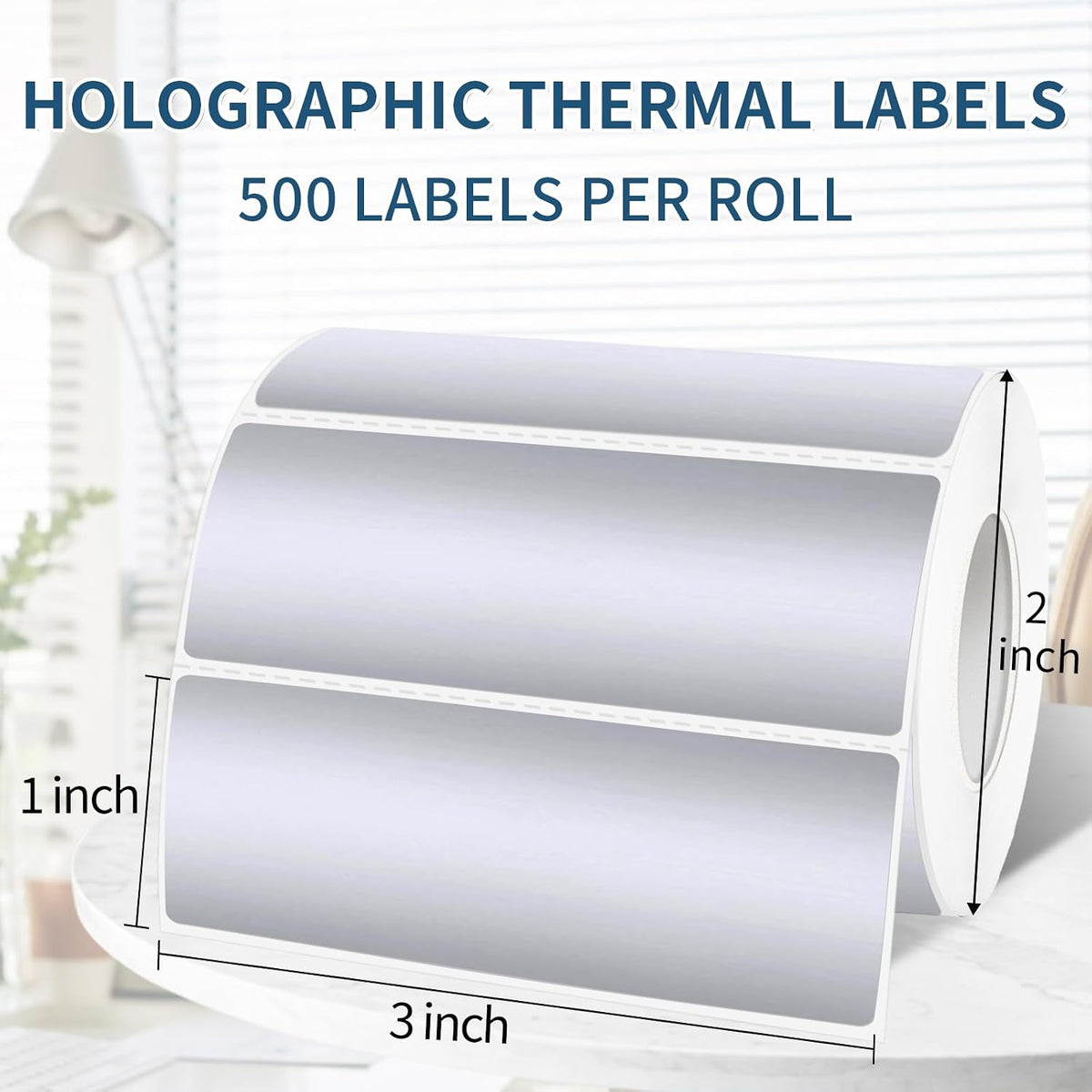 1" x 3" Silver Thermal Label Stickers,Waterproof Thermal Printer Sticker Labels for Gift Wrapping, Self-Adhesive Name Price Tag DIY Custom Logo Design (500 pcs,Silver) - Image 2