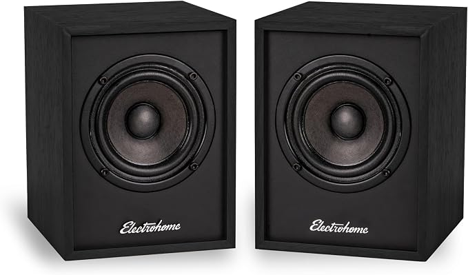 Electrohome Huntley Powered Bookshelf Speakers with Built-in Amplifier and 3" Drivers for Turntable, TV, PC and Wireless Music Streaming Featuring Bluetooth 5, RCA and Aux (EB10B) by Electrohome