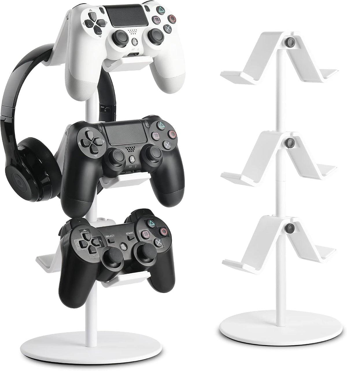 Controller Holder White, Headset Holder,Great 3 Tier Controller Headphone Organizer for All Headsets Xbox ONE 360 Switch PS4 PS5 (Elegant White) by KELJUN