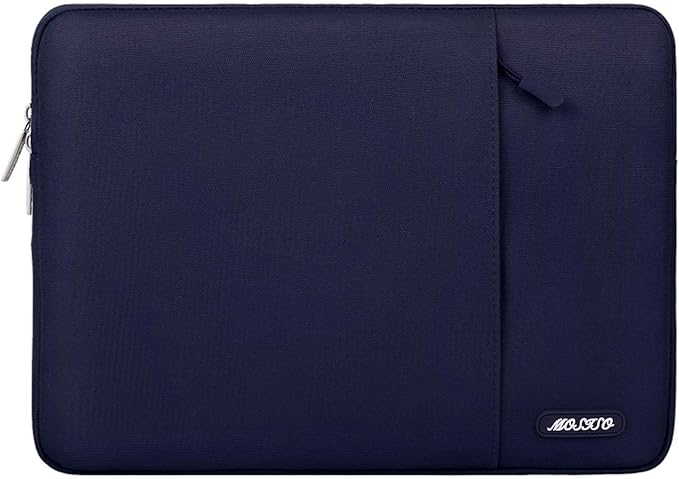 MOSISO Laptop Case 13.3 inch, 13-13.3 inch Laptop Sleeve Bag with Pocket | Compatible with MacBook Air/Pro 13/Pro 14 M5 M4 M3 M2 M1, HP Dell ASUS Lenovo, Polyester Vertical Computer Bag, Navy Blue by MOSISO