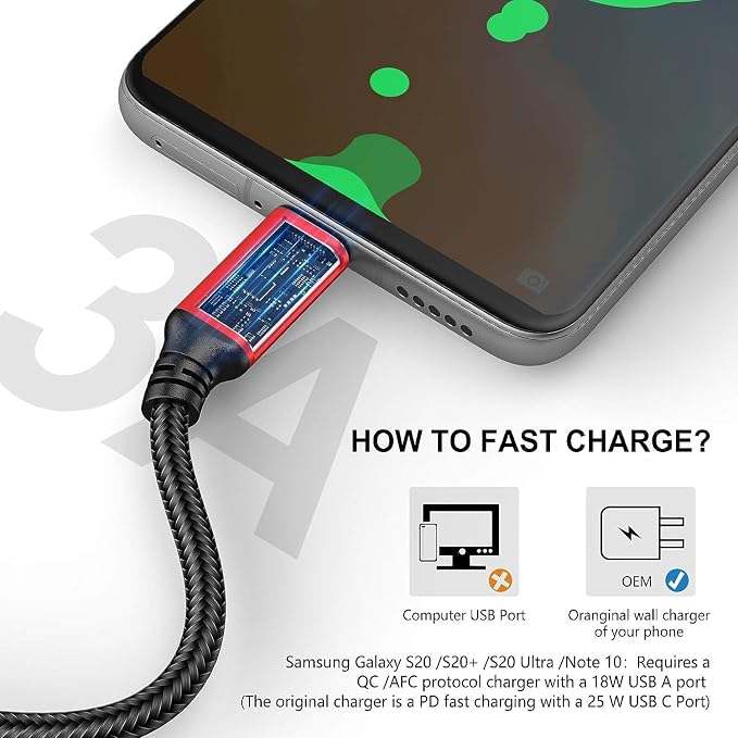 Short USB C Cable 1ft, 5 Pack Type C to USB A Cord, Braided Fast Charging | Short 1FT USB C Cable Compact Type C to USB A cord reduces clutter, perfect for desks, cars, power banks and daily charging. - Image 4