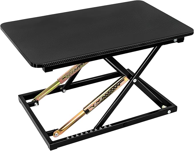 Standing Desk Converter, Height Adjustable Sit Stand Desk Converter, Fully Assembled Monitor Desk Riser for Standing or Sitting, Black, Pattern by STANDNEE