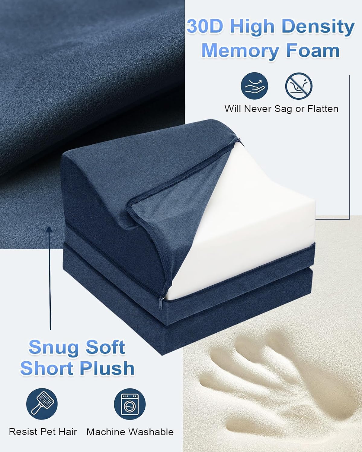 Under Desk Foot Rest, 3-Level Adjustable Foot Stool (Blue) - Image 5