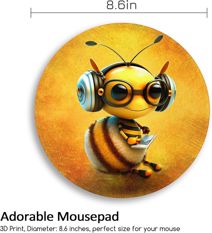 Funny Work Cute Mouse Pad, Small Round Mousepad for Desk, Laptop | Mini Travel Wireless Mice Pad for Computer, Office Accessories, Coworker Gifts, 8.6 x 8.6 inch - Image 4