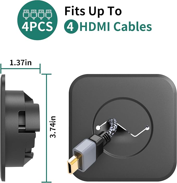 TV Cord Hider for Wall Mounted TV - Cable Management Kit to Hide TV Wires Behind The Wall - Includes 2 Cable Manager Brackets, and Thicker Hold Opener for Easy Install (Black) - Image 8
