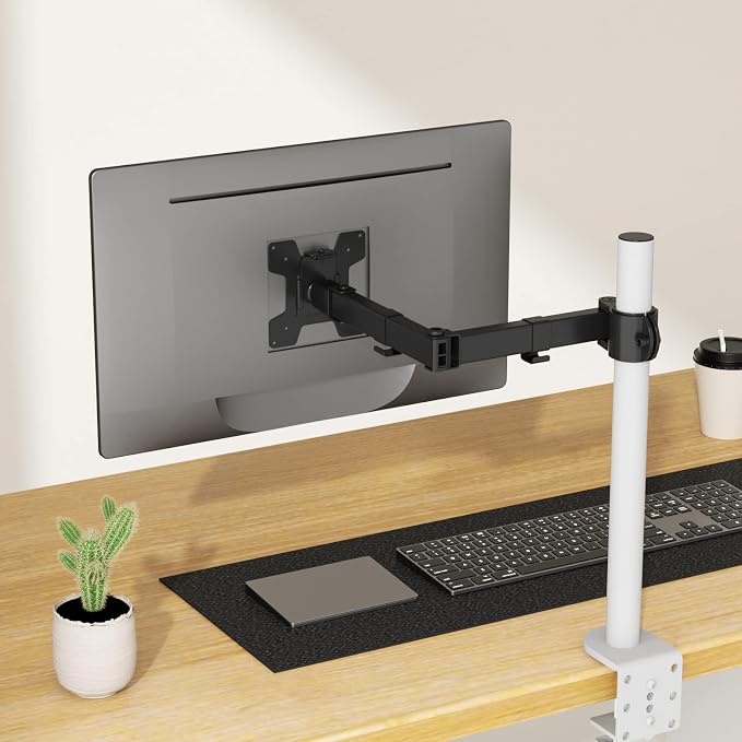 WALI Single Monitor Arm, Fully Adjustable Pole Mount Bracket for WALI Monitor Mounting System (001ARM), Black - Image 5