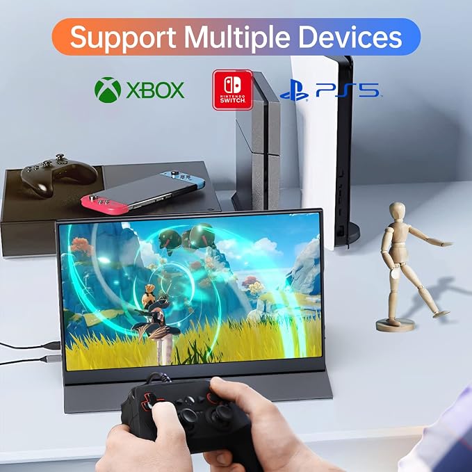 ForHelp 15.6inch Portable Monitor,1080P USB-C HDMI Second External Monitor for Laptop,PC,Mac Phone,PS,Xbox,Swich,IPS Ultra-Thin Zero Frame Gaming Display/Premium Smart Cover | 15.6" FHD IPS ultra-slim zero-frame, USB-C/HDMI, smart cover, for PC/Mac/Pho... - Image 6