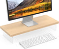 Monitor Stand Riser, 25x10 in Wood & Acrylic Computer Desk Organizer Shelf by SSWOOD