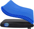 Gel Seat Cushion, Jumbo&Thick Gel Cushion Chair Pads with Non-Slip Cover for Home Office Car Seat Wheelchair, Soft Breathable Honeycomb Seat Pads for Relieve Hip Pain, Blue 20x20x1.9inch by Helishy