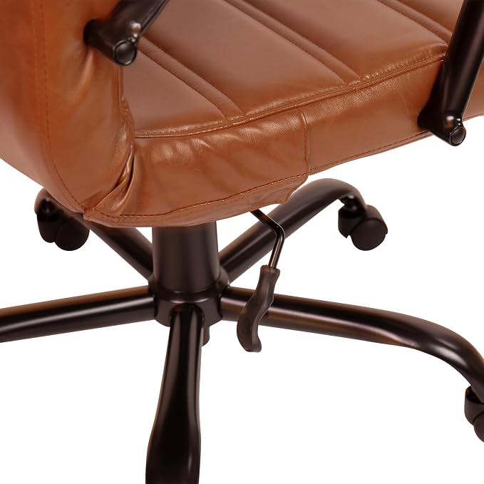 Flash Furniture Mid-Back LeatherSoft Executive Office Chair, Brown/Black | 360° Swivel, Height Adjustable, Commercial Grade - Image 15