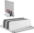 JARLINK Double Vertical Laptop Stand, Adjustable Aluminum Desk Dock, Black | Vertical Laptop Holder Fits up to 17.3" Notebooks, Space-saving Desktop Organizer for MacBook, Surface, Dell & Gaming Laptops by JARLINK
