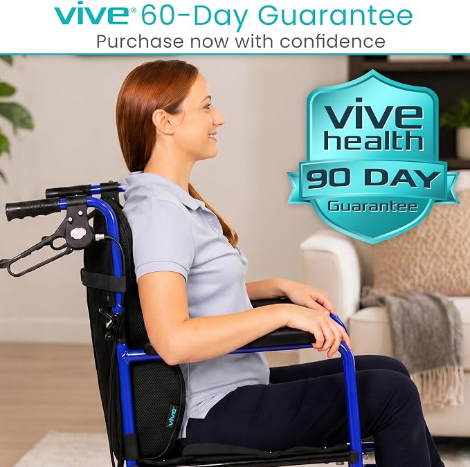 Vive Full Lumbar Cushion - Memory Foam Contour Support for Lower Back Pain | Ergonomic Pressure Relief for Office Chair, Car - Large Mesh Orthopedic Seat Backrest Roll for Improving Posture (Black) - Image 9