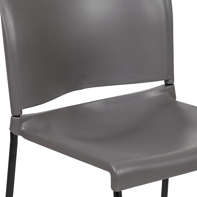 Flash Furniture Hercules Stack Chair, Black | Sled Base, Powder Coated, Contoured, 880 LBS. Weight Capacity - Image 12