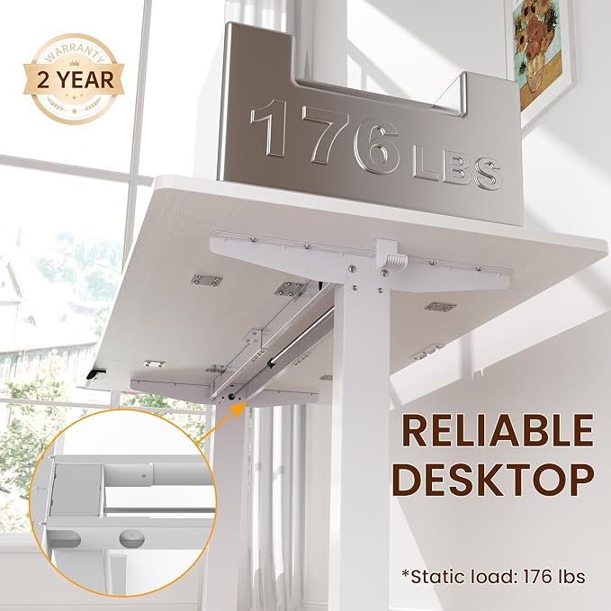 Veken 63" x 28" Super Large Standing Desk, Conference Room Tables, White | Height Adjustable Electric Computer Desk, Sit to Stand Up, Modern Workstation for Home Office, Writing, Gaming Study - Image 7