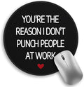 Funny Work Mouse Pad, Small Round Mousepad for Desk, Laptop | Mini Travel Wireless Mice Pad for Computer, Office Accessories, Coworker Gifts, 8.6 x 8.6 inch by Lebrocoli