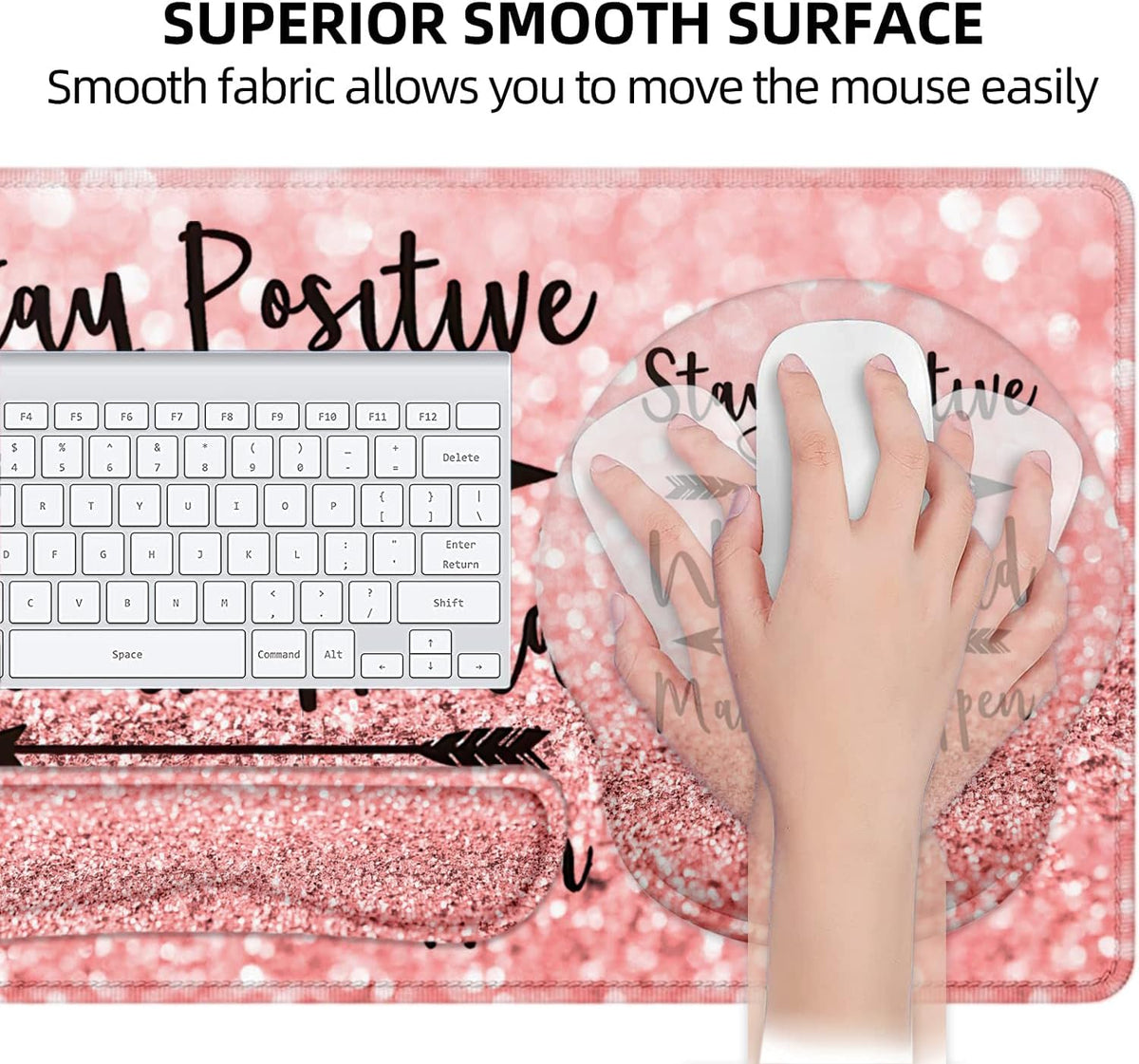 Large Desk Mat, Mouse Pad with Wrist Support, Keyboard Wrist Rest Set - Image 4