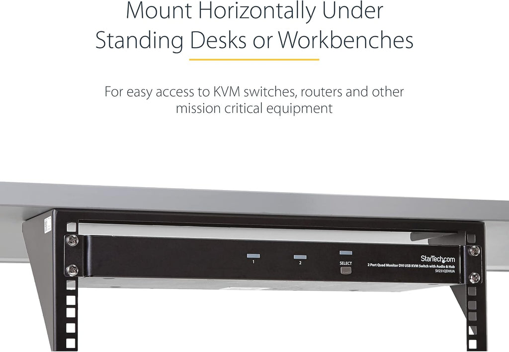 StarTech 3U Vertical Wall-Mount Rack Bracket, 19in, 150lb, TAA (RK319WALLV) - Image 4