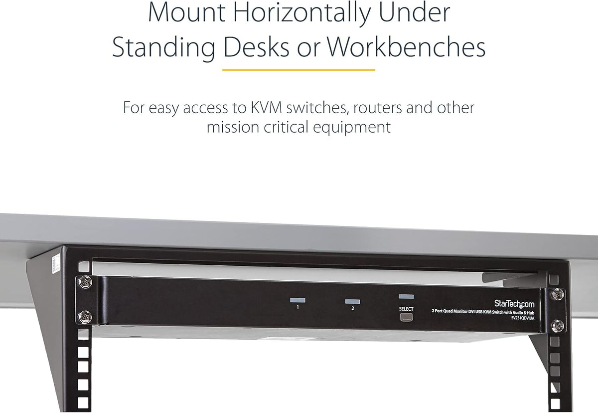 StarTech 3U Vertical Wall-Mount Rack Bracket, 19in, 150lb, TAA (RK319WALLV) - Image 4