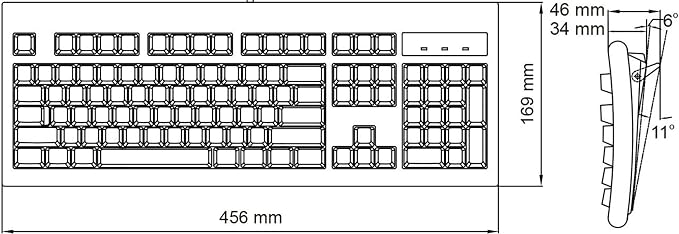 Perixx Periboard-106, Wired Performance Full Size Keyboard, Curve Ergonomic Keys, Black, US English Layout (11204) - Image 7