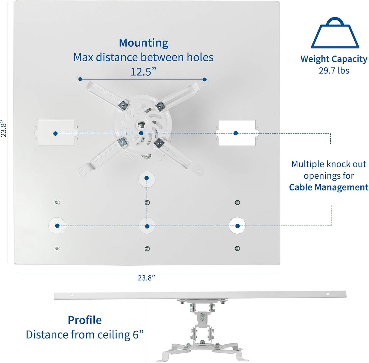 VIVO Universal 2 x 2 ft Drop Ceiling Projector Mount, Adjustable - Image 2