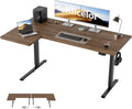 Klicelor L Shaped Standing Desk, 55 Inch Electric Height Adjustable Desk with Memory Preset, Reversible Sit Stand Up Computer Workstation for Home Office, Splice Board, Dark Walnut by Unknown