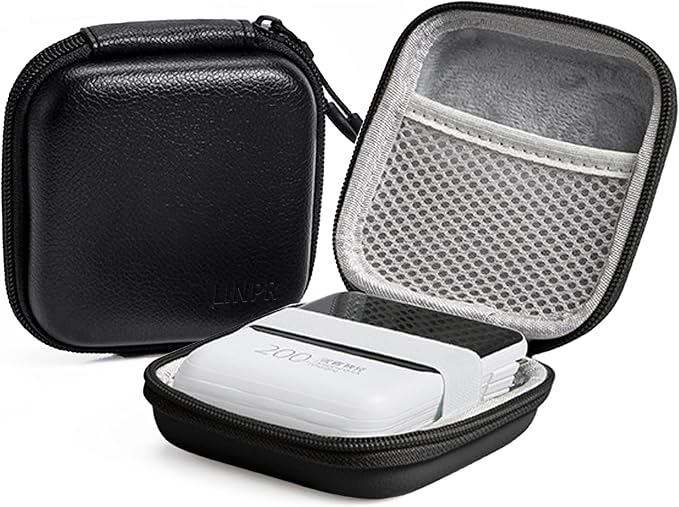 Portable Charger Case, Tech Pouch Travel Organizer, M, Black | Hard Shell Electronic Storage for MacBook Power Adapter, Charging Cords, USB Drives, Power Bank Laptop Accessories by Linpr