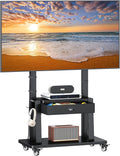 Mobile TV Stand on Wheels for 42-100 inch TVs up to 330lbs, Rolling TV Cart with Drawer & 2 Shelves, Adjustable Height, Portable TV Stand for Indoor Outdoor, Max VESA 600x900mm by Aokitsink