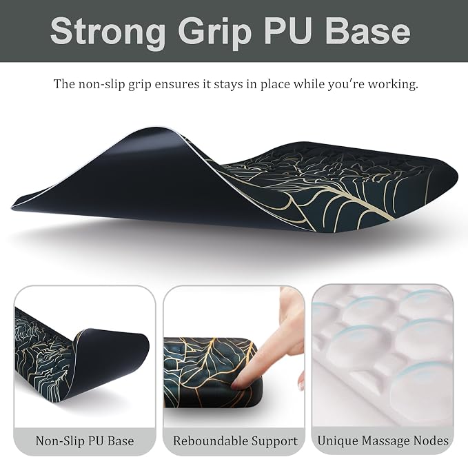 Ospelelf Keyboard Wrist Rest Ergonomic Mouse Pad with Wrist Rest Support Wrist Rest for Computer Keyboard, Green - Image 3