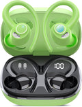 Wireless Earbuds, Bluetooth 5.4 Headphones Sport Over Ear Buds with ENC Mic | Noise Cancelling Mic,48H, Wireless Earphone With Earhooks, Stereo Deep Bass, IP7 Waterproof ear bud for Workout Running,Green by Jesebang