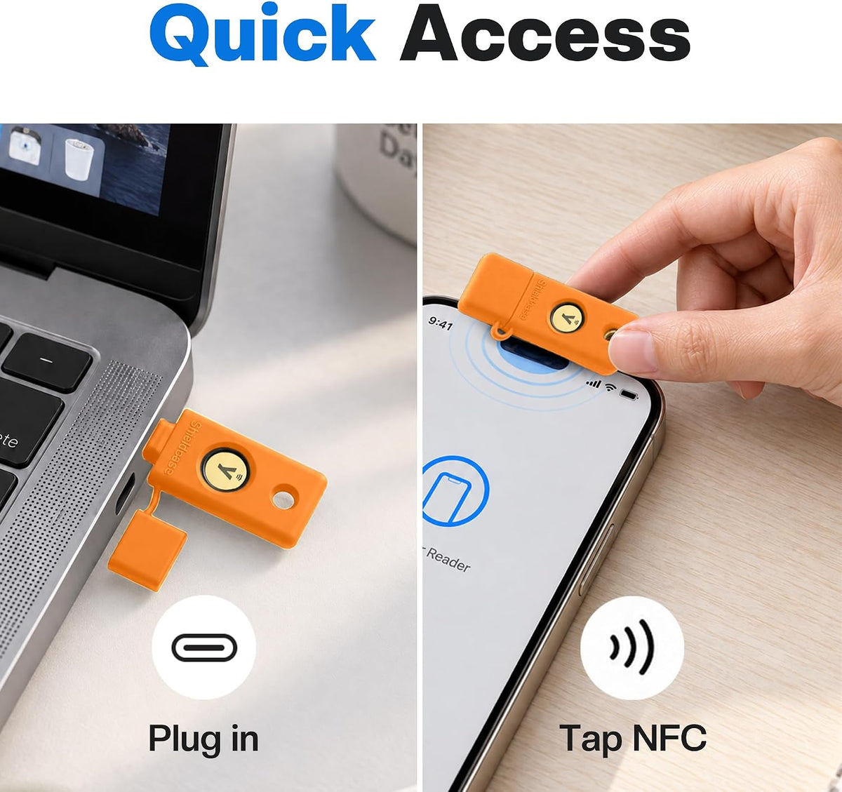 Silicone Case for YubiKey 5C NFC, Orange - Image 5