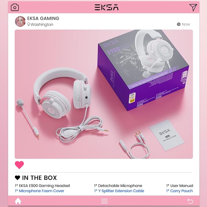 EKSA E900 Wired Gaming Headset with Microphone for PS4, PS5, Xbox | Detachable Noise Canceling Mic, 3D Surround Sound, Wired Headphone for PS4, PS5, Xbox, Computer, Laptop, Switch, Handheld - Image 8